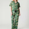Custom Full Over Print Satin Silk Pajamas Women's Nightgown Two-piece Sleepwear Summer Home Wear