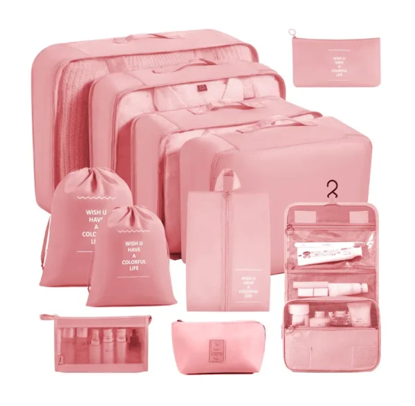 Unisex 11pcs/set Travel Organizer Set Luggage Bag Custom Logo Printed Letters Zippered Open Daily Outdoor Activities - Image 3