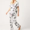 Custom Full Over Print Satin Silk Pajamas Women's Nightgown Two-piece Sleepwear Summer Home Wear - Image 4