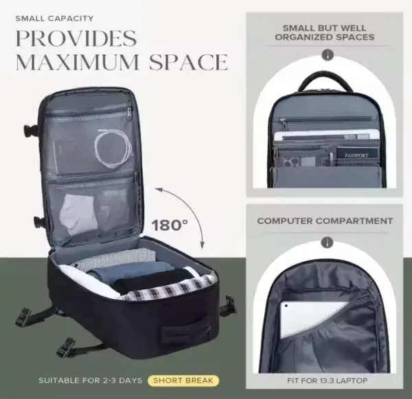 Waterproof Durable Cabin Bags Ryanair Underseat 40x20x25cm Carry-on Backpack 20L Airplane Approved Travel Laptop Backpack - Image 2